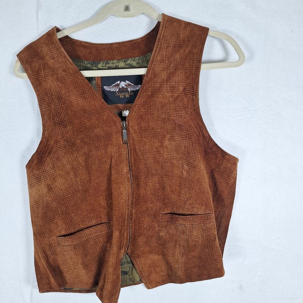 Xiang Te brown zip vest size large
